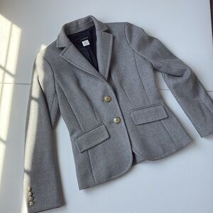J. Crew RARE Lexington Double Faced 100% Wool Gray Blazer enamel buttons 2P NWOT